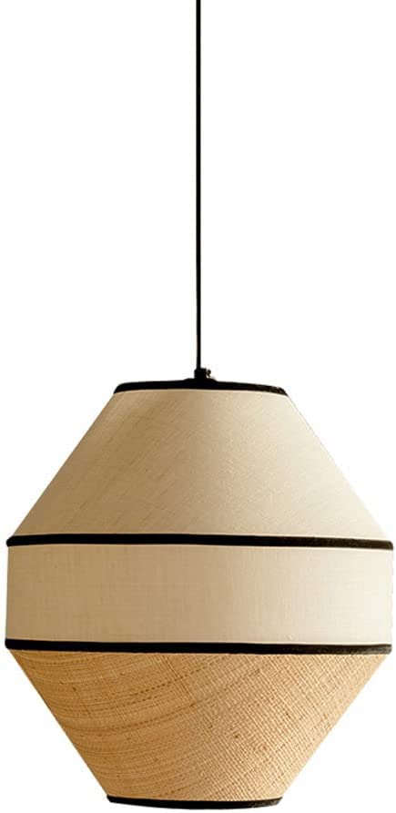 Brown Paper Lantern Chandelier léger en tissu clair avec douille E27 standard