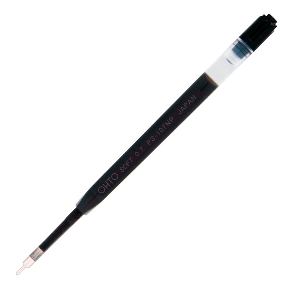 Image of OHTO PS-107NP [PACK OF 2] 0.7mm Black Ball Pen Refill, Needlepoint Tip, Ultra Quick-Dry Ink for Smooth and Precise Writing. Made in Japan