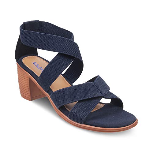 Image of SOLE HEAD Navy Heels Women Sandal