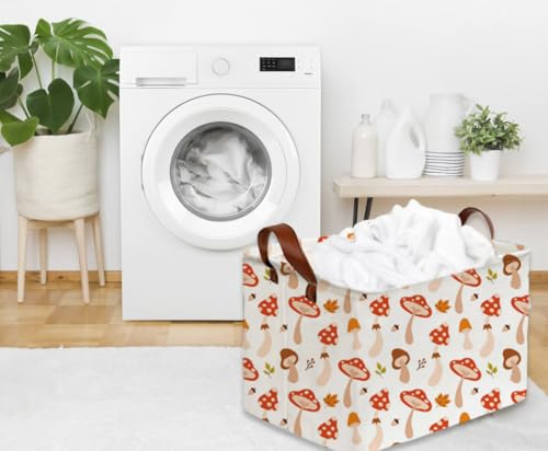 Image of Sanjiaofeng Rectangular Kids Basket Cute Storage Bins,Mushroom Storage Basket with Handles.Clothers,Books,Kid's Gifts Bins. (Mushroom)