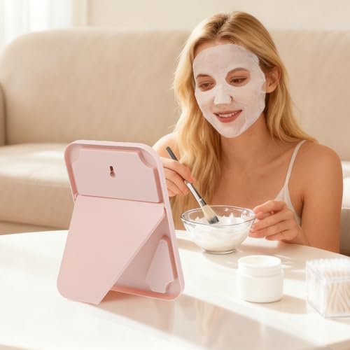 12 espejos de maquillaje rosa para fiesta spa miniatura 4
