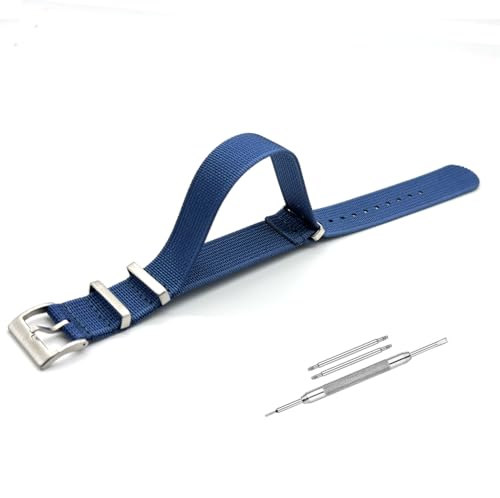Image of Lineon 20mm & 22mm Stainless Steel 304 Buckle & loop Nylon Vintage Style NATO Watch Strap ONE WAY NATO Nylon STRAP Imported Quality With Pins and Pin Remover Tool (Include)