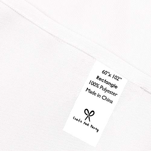 Craft And Party - 10 Pcs Rectangular Tablecloth For Home, Party, Wedding Or Restaurant Use (60" X 102", White) #TOP3