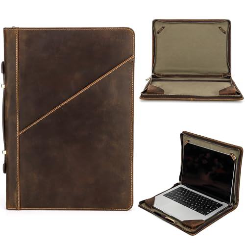 Pochette MacBook Pro 16.2 en cuir à fermeture éclair, idéale pour vos rendez-vous