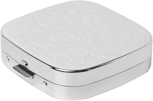 Miniatura 5 de Simple Metal Portátil Mini Caja de Medicina Caja de Almacenamiento (3 compartimentos Plata)