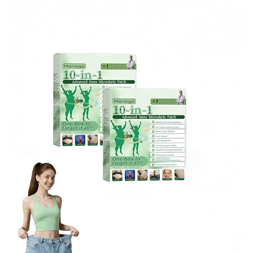 Moringa Berberine Patches,Moringa 10-in-1 Nano Microdarts Patch,Natural Body Patches for Women and Men,Comfortable,Safe and Easy to Use for All skin Types,Suitable for All Skin Types (2 box)