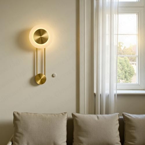 Image of Glowave Modern Golden Oblong LED Long Tube Wall Light for Bedroom Bedside Living Romm Hallway - Tricolour | Warm White, White, Natural White | (Golden 916)