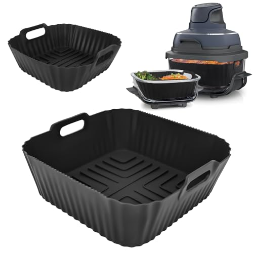 2Pcs Silicone Liners for Ninja Crispi FN101GY Air Fryer - Non-Stick Basket...