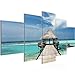 Produktbild Bilder Strand Meer Wandbild 200 x 100 cm Vlies - Leinwand Bild XXL Format Wandbilder Wohnzimmer Wohnung Deko Kunstdrucke Blau 5 Teilig - MADE IN GERMANY - Fertig zum Aufhängen 611951a