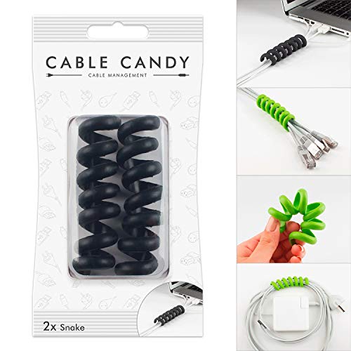 Preisvergleich Produktbild Kabelbinder und Kabelhalter für Unterwegs - Cable Candy - Snake Schwarz