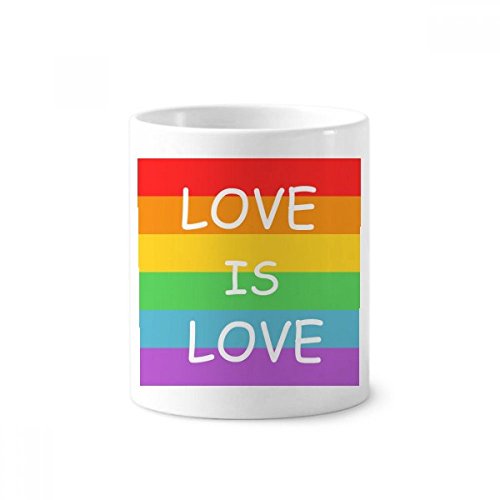 Porte-brosse à dents LGBT arc-en-ciel en céramique blanche pour ranger vos stylos au bureau