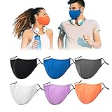 PAGE ONE Cloth Face Masks Reusable Washable Adjustable Cotton Face Mask for Women Men/6PC