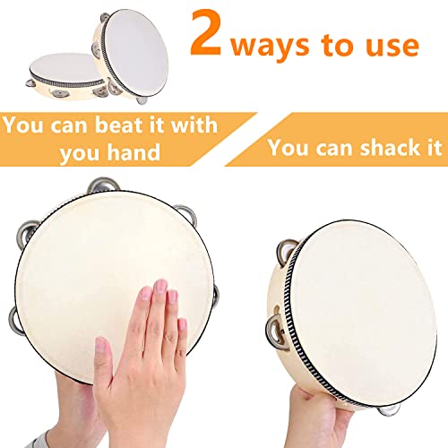 Norhogo Hand Held Tambourine Drum, tambourine, tambourines for adults professional mini tambourine, tambourine bells - Image 4