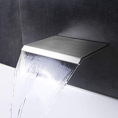 EMBATHER Tub Spout, Brushed Nickel Wall Mounted Waterfall Bathtub Spout for Bathroom, Stainless Steel Cover