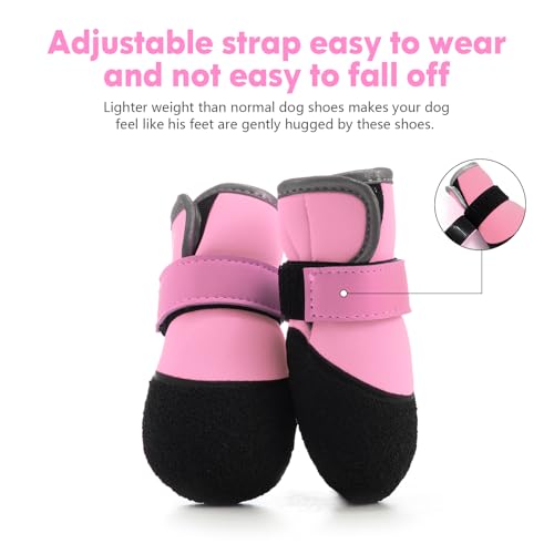 Dogoys Dog Shoes, Outdoor Dog Boots Non-Slip Waterproof Dog Booties For Medium To Large Dogs 4Pcs For Winter Snowy Day thumb #5