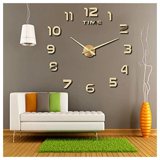 THIDARGO 3 D DIY Wall Clock Arabic Numerals Clock Frameless Mirror Surface Wall Sticker Home Decor