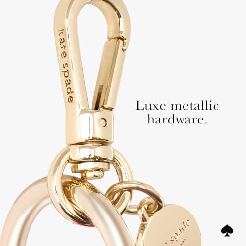 Image of kate spade new york AirTag Charm Keychain - Heart-Shaped AirTag Holder | Stylish & Lightweight AirTag Holder with Luxe Gold Ring Clip for Bags, Luggage, Keys & More - Classic Red Heart-Shaped Design