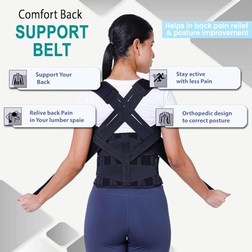 Image of ZEDAN 2-in-1 Neoprene Posture Corrector Belt with Integrated Back Support Brace | Shoulder & Back Straightener Brace | For Spine & Body Posture Correction | Clavicle Support | Unisex - Free Size