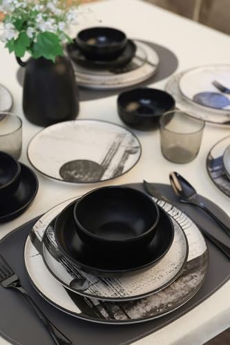 Keramika Geschirrset - Keraart Shadowy - 24 teilig - 6 Personen - Steinzeug