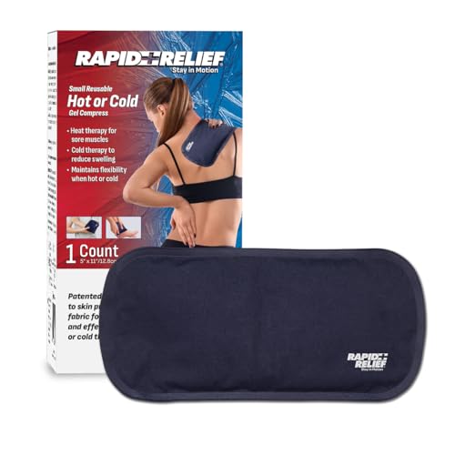 Image of Rapid Relief Gel Soft Flexible Ice Packs for Injuries - Reusable Freezer Cold Pack, Cold Compress & Cooling Gel Pad for Face, Shoulder, Hip, Leg, Arm, Ankle & Foot Injury 5 x 11 Inch Single Pack