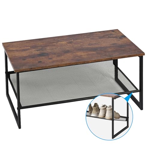 Luwesde 2-Tier Shoe Rack, Tilting Adjustable Freestanding Shoe Organizer, Wooden