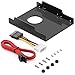 Produktbild deleyCON Einbaurahmen für 2,5" Festplatten SSD's auf 3,5" Adapter Wechselrahmen Mounting Frame - Hartplastik - Halterung Schienen inkl. Schrauben SATA Kabel und Stromadapter