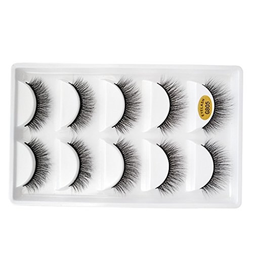 Preisvergleich Produktbild FutuHome 5 Paare Lashes 3D 100% Handgefertigte Künstliche Wern Natürlicher - G805