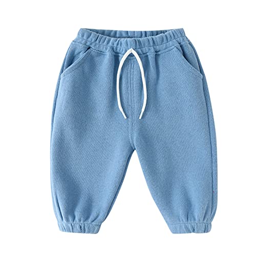 Toddler Boys Girls Baggy Sweatpants Unisex Comfy Drawsting Elastic Waist Wide Leg Trousers Athletic Solid Pants Pockets