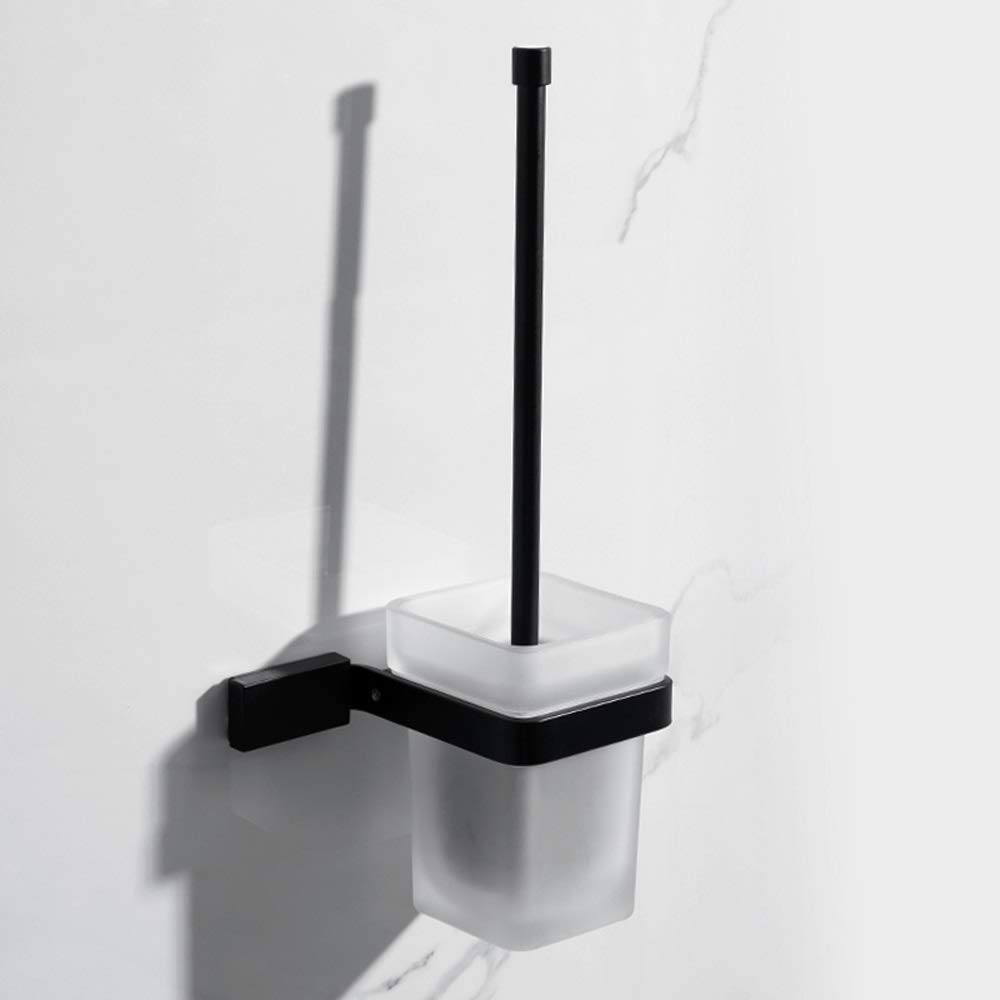 Nff Pennello da Toilette, Spazio in Alluminio Bagno A Muro Pennello da Bagno Pennello da Bagno Lungo Manico Brush Set con Setole Flessibili