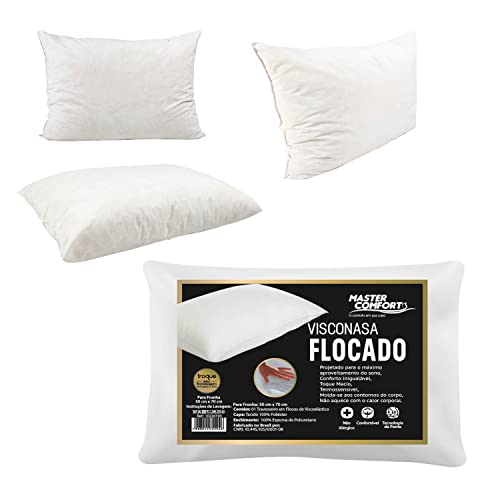 Travesseiro Viscoelástico Flocado Para Fronhas 50x70 Alto