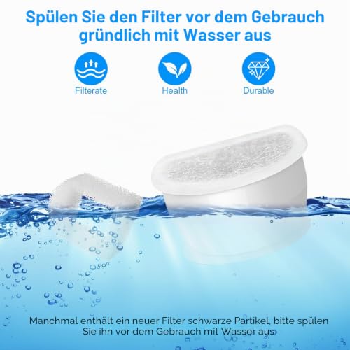 Rigidstone 12 Stück Filter, Katzenbrunnen-Ersatzkohlefilter Drinkwell Kohlefilter Trinkbrunnen Filter für PetSafe Drinkwell Avalon/Pagoda/2 Gallon/Sedona/Seascape Katzenbrunnen