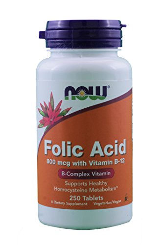NOW Foods Folic Acid 800 mcg Tabs (Pack of 2)