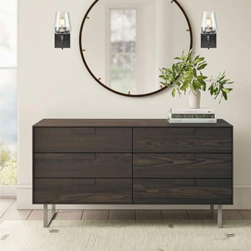 Aplique de pared negro rústico y moderno de alta calidad con base E26 4
