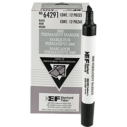 Eberhard Faber 3000 Chisel/Broad Point Permanent Marker, Black, Pack Of 12 #TOP5