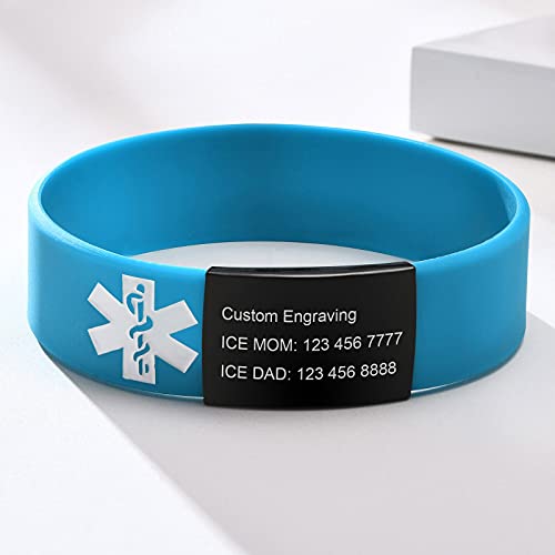 Vnox Gioielli Medici-12mm Braccialetto di allarme