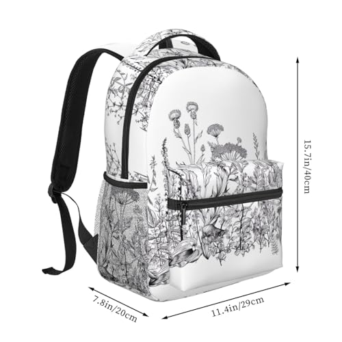 Mochila para laptop con flores perfecta para escapadas de camping y negocios 2