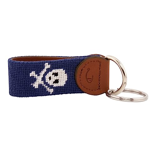 Image of Leather Hand-Stitched Needlepoint Key Fob or Key Chain