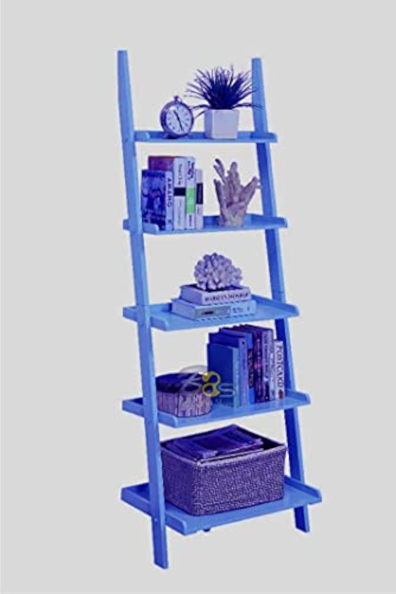 Arts Ladder Shape 5 Tier Designer Book Case Wall Shelf