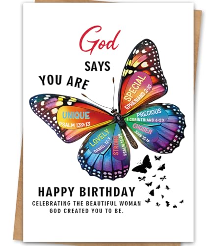 LiuuLi DaySpring Religious Birthday Card for Women,Christian Blessings Birthday Cards