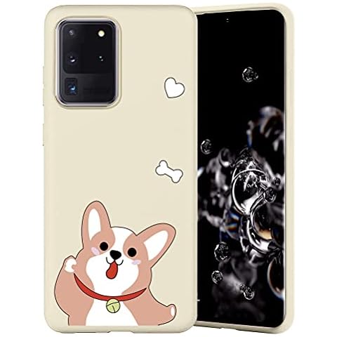 Pnakqil Case for Samsung Galaxy S20 6.2 inch, Soft White Frosted Silicone TPU Ultra-Slim Case with Drop Protection and Non-slip, Cute Pattern Shockproof Protector Cover for Samsung S20 - Dog Cover