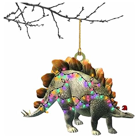 Onlynery Dinosaur Christmas Tree Ornament - Christmas Dinosaur Pendant Decor | Funny Dinosaurs Car Pendant, Acrylic Christmas Ornament Wall Door Home Decor Cover