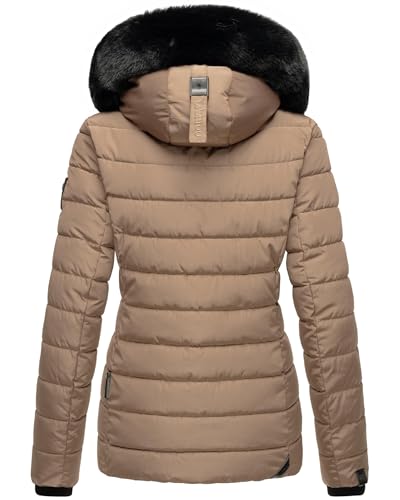 Navahoo Damen Winter-Steppjacke Milianaa mit abnehmbarer Kunstfellkapuze