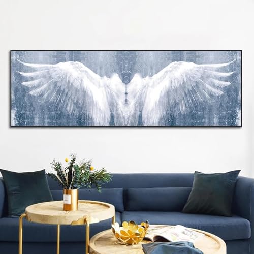 Art abstrait moderne ailes blanches pour sublimer le mur de votre salon