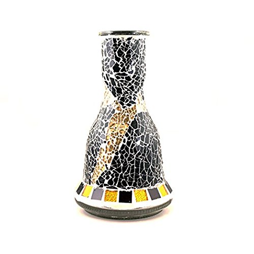 Gstar Deluxe Series: 20" 2 Hose Hookah Complete Set W/Travel Case - Mosaic Tile Art Glass Vase (Black) #TOP1