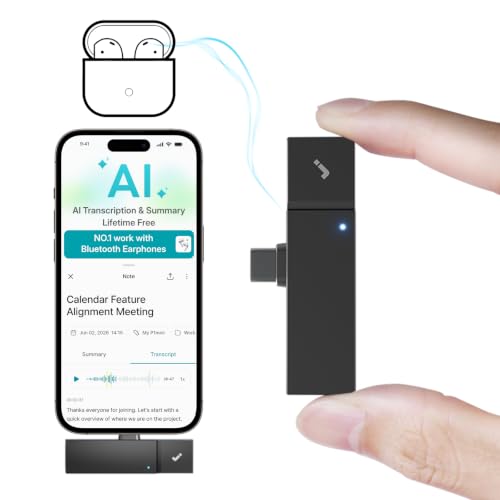 Image of HiDock P1 mini AI Voice Recorder: Smart Voice Recorder Work with Wireless Earbuds for Meeting Lectures Calls BlueCatch Tech Digital Audio Recorder Transcription Summary HiNotes APP Control 32GB