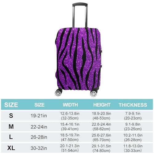 Tiger Pattern Purple Glitter Luggage Cover Travel Suitcase Cover Luggage Protector 22-24 Inch2