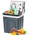 SubSun Electric Cooler and Warmer with Handle?32Quart (30 L) Portable Thermoelectric Fridge? Car Fridge Cooler with 12V DC & 110 AC for Camping, Travel & Picnics,Grey