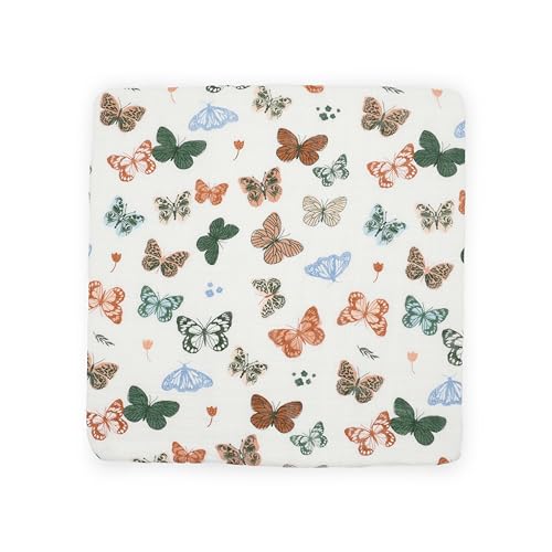 Image of Little Unicorn Muslin Swaddle Blanket for Newborns & Infants | Soft & Breathable Fabric | Set of 3 Baby Blankets for Swaddling, Nursing, Shower Gifts (Butterflies)