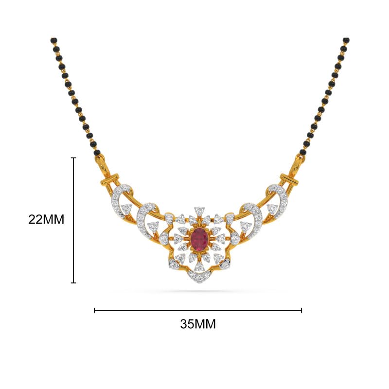 Image of KISNA JEWELS 14KT|18KT BIS Hallmark Pure Gold and Diamond Mangalsutra For Women