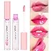 BINGBRUSH 2 Pcs Color Changing Lip Gloss Lip Oil Tinted, Pink Magic Mood Lipstick,Temperature Color Change Lip Stain Lip Balm, Longlasting Lips Will Not Dry Out